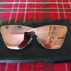 Michael Kors Rose Gold Mirrored Shield Sunglasses
